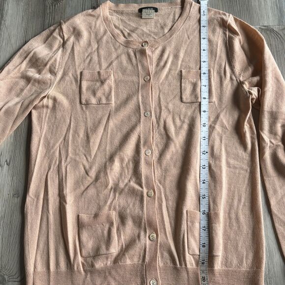 J. Crew 100% Merino Wool Button Up Cardigan Sweater Peach Color Size Small - Picture 8 of 10